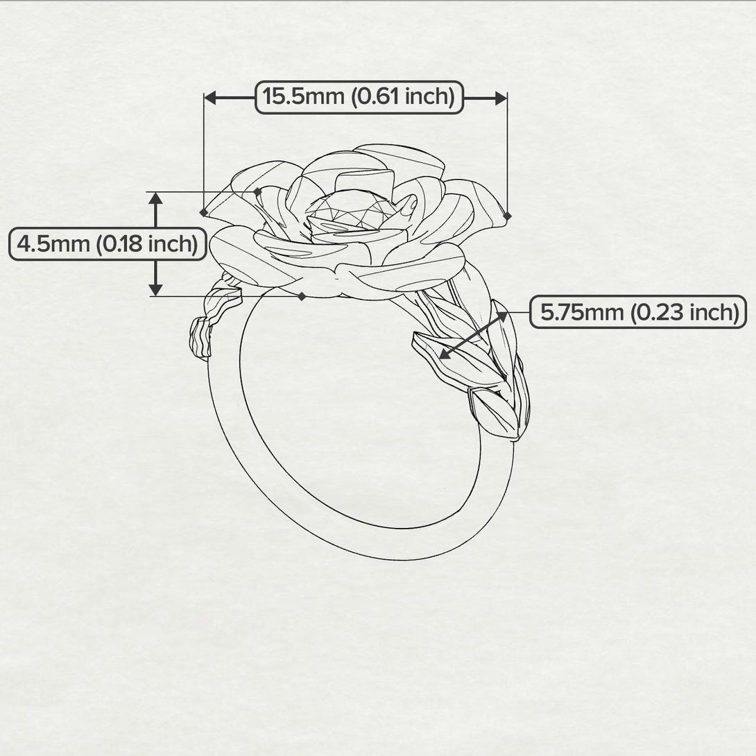 Soft Flower And Leaves Ruby Ring- Adalyn no. 8